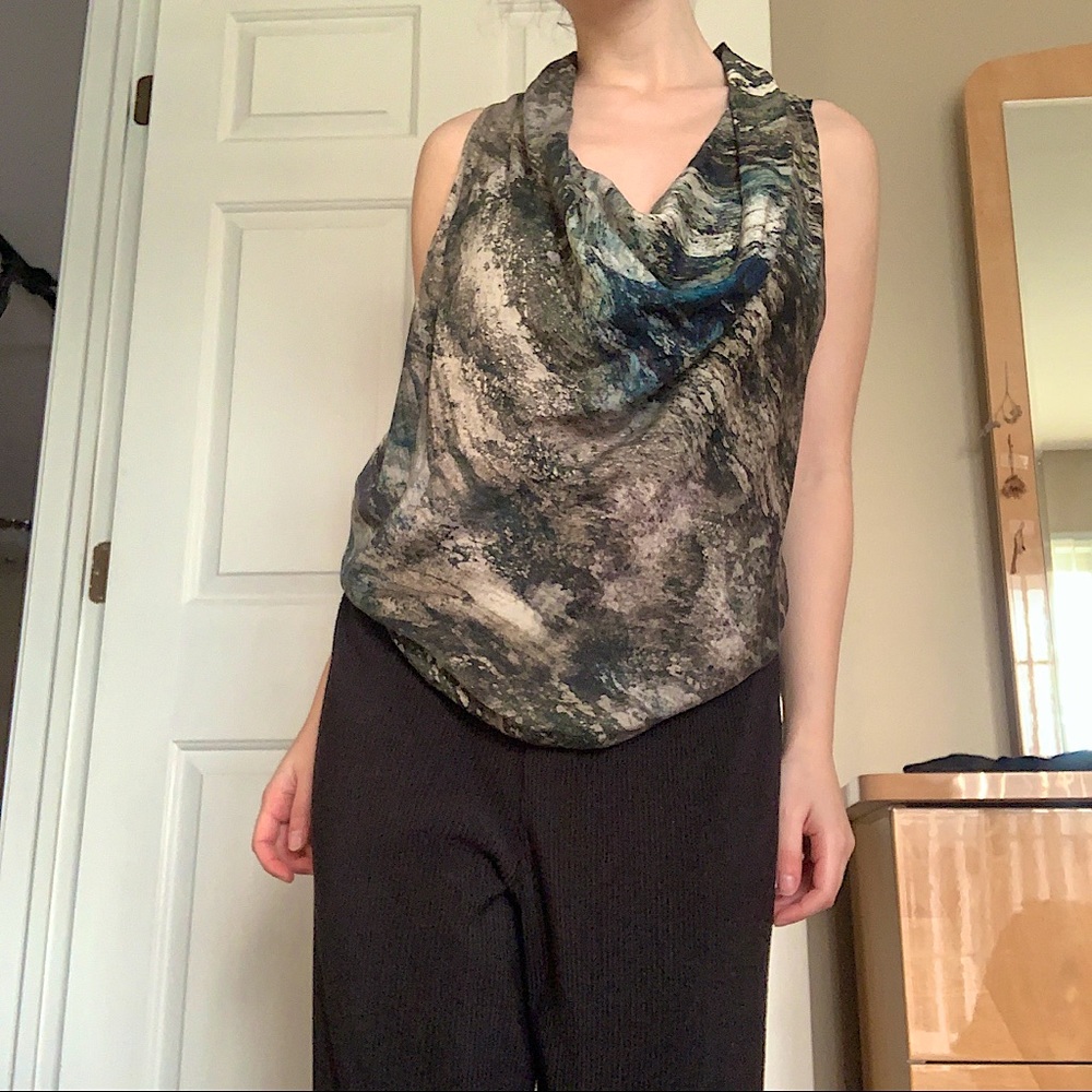 Helmut Lang earthy cowl neck top